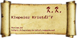 Klepeisz Kristóf névjegykártya