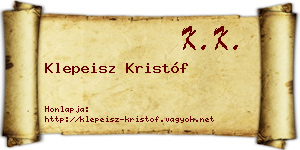 Klepeisz Kristóf névjegykártya