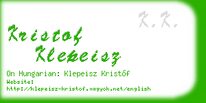 kristof klepeisz business card